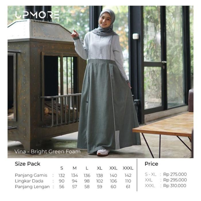 Gambar Gamis UPMORE VINA Gamis Remaja Gamis Mutif Terbaru Sale Long Dress COD - green, XXXL dari Nibras House Store undefined Tokopedia
