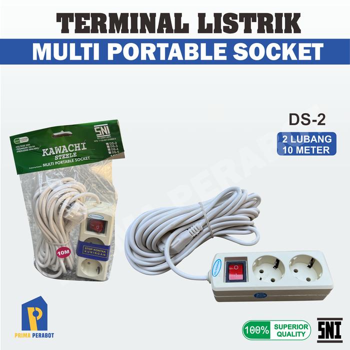 Gambar Stop Kontak Terminal Colokan Listrik 2/ 3/ 4/ 5 Lubang Panjang 10 Meter SNI - 2 Lubang dari Prima Perabot Kota Bandung Tokopedia