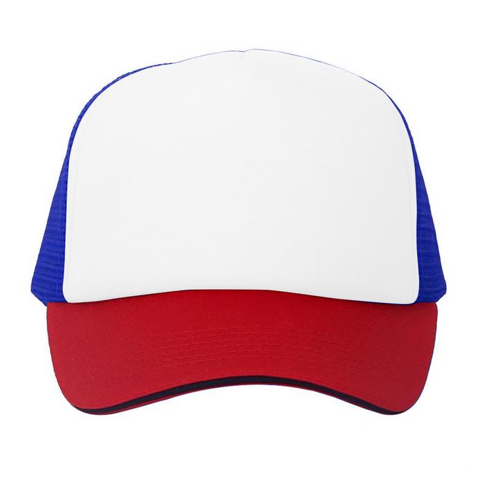 Gambar Topi Trucker Jaring Polos Premium High Quality - merah puti biru dari Cloudberlin Custom undefined Tokopedia
