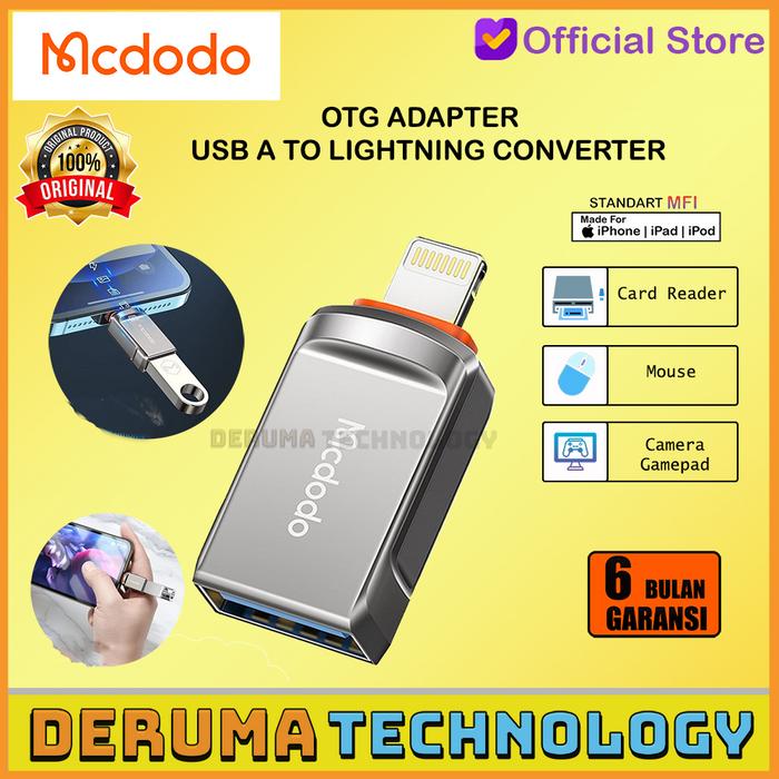 Gambar Mcdodo OT-8600 OTG Mini Adapter iPhone Lightning to USB Flashdisk Data - DARK GREY dari DERUMA TECHNOLOGY OFFICIAL undefined Tokopedia