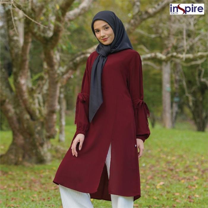 Gambar Inspire Tunik ITu 79 Warna Merah Marun Baju Atasan Wanita Branded Adem - Merah Maroon, XS dari Hibban Online Shop undefined Tokopedia