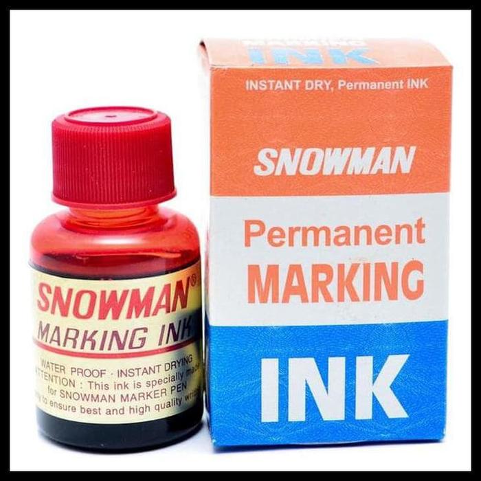 Gambar TINTA SPIDOL PERMANENT SNOWMAN / SNOWMAN PERMANENT MARKING INK /REFILL - Merah dari OK-Mart-Official undefined Tokopedia