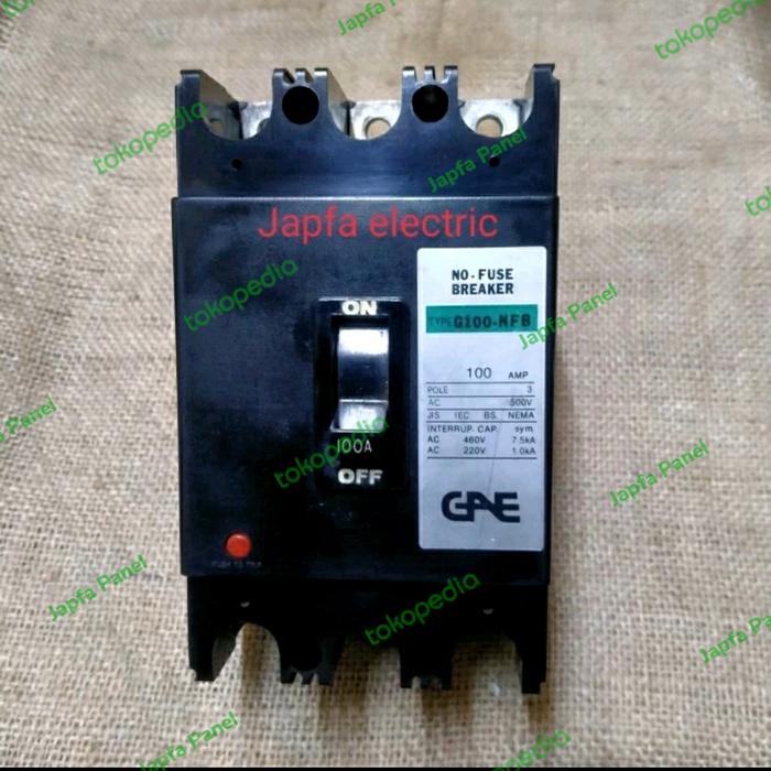 Jual MCCB No Fuse Breaker GAE G100-NFB 3Pole 100 Ampere Original ...