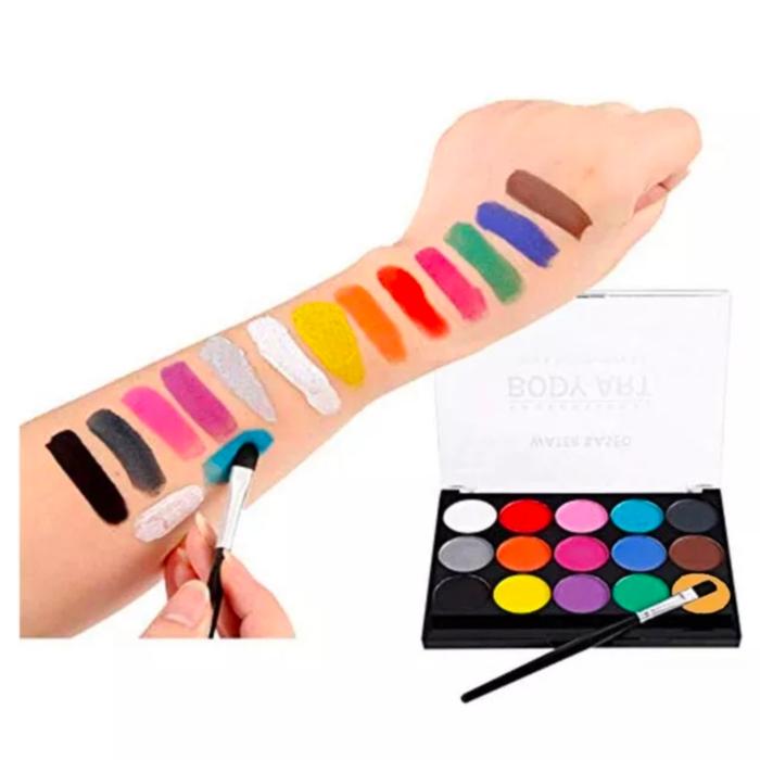 Jual PROFESSIONAL FACE AND BODY PAINTING KIT BODY ART (FREE 2 BRUSH ...