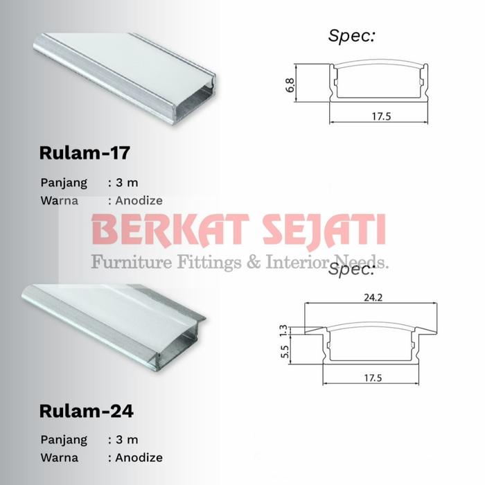 Gambar Housing Kap LED Strip Aluminium U Rigid Bar Rumah Lampu Cover Track 3M - Silver, SAYAP dari Berkat Sejati Toko undefined Tokopedia