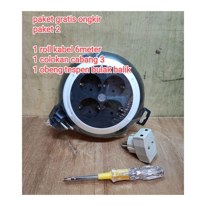 Gambar KABEL ROL LOYAL 6 METER/ terminal listrik/ extension - paket 2 dari Subur Elektrikal undefined Tokopedia
