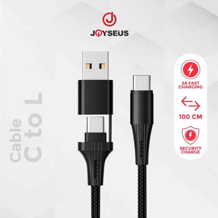 Gambar Kabel Data JM Cable Data 2 In 1 JOYSEUS MIcro USB/ Type C/ Lightning 100 CM Fast Charging - KB79 - KB79 dari Joyseus Indonesia undefined Tokopedia