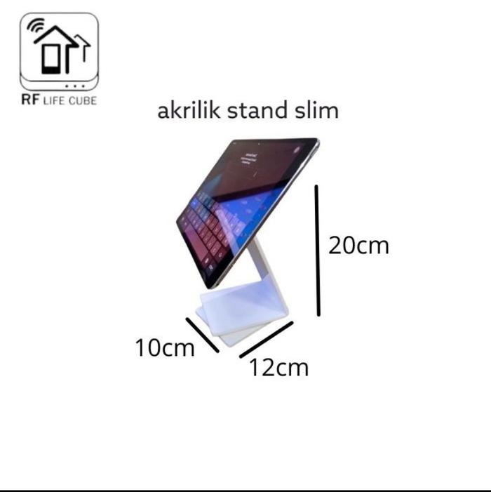 Gambar Acryllic Tablet Stand Akrillik dudukan tablet kasir 360° (moka POS) - putih slim, tanpa logo dari BIM Security Official Store undefined Tokopedia