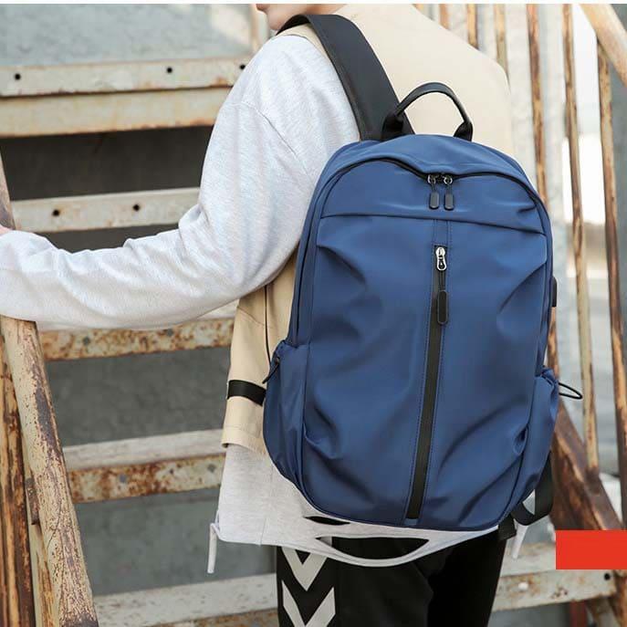 Gambar Backpack Pria Tas Sporty Parasut Plus Usb Charging Style Trendy-RP101 - Biru dari Lovely Solo undefined Tokopedia