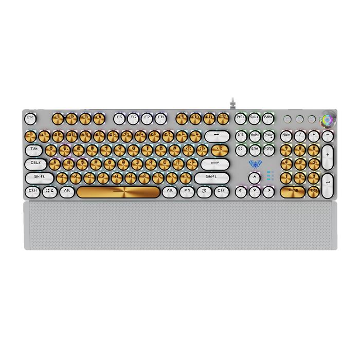 Gambar Keyboard Gaming Multimedia Mechanical AULA F2088 CDkeyc - WHITE+ORANGE dari AULA Gaming undefined Tokopedia