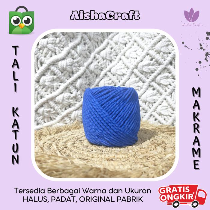 Gambar Tali Katun Macrame 2 mm 100 gr Warna 2 - Navy, 2mm/100gr dari Aisha Craft Official undefined 4 Tokopedia