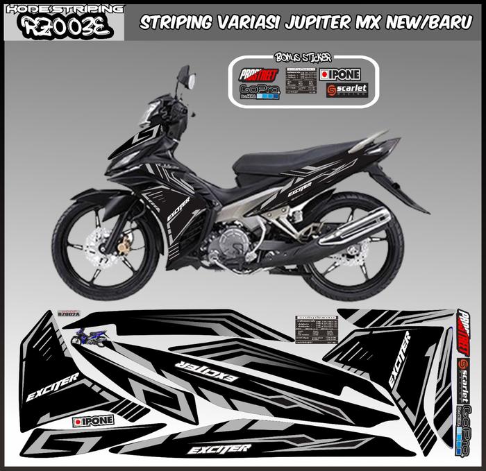 Gambar Striping Sticker Decal Yamaha Jupiter Mx 135 variasi striping sticker Mx New 2011-2016 5Speed kode 003 Kendaraan Motorcycle - 003E, ORI DESAIN dari ISTANA STICKER 83 undefined Tokopedia