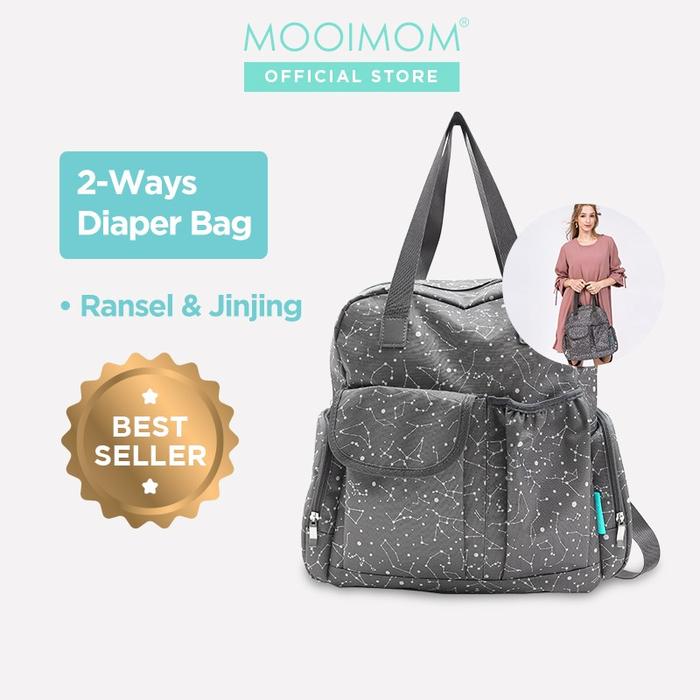 Gambar MOOIMOM 2 Ways Diaper Bag- Tas Bayi Besar Perlengkapan Bayi dari Home Cantik undefined Tokopedia