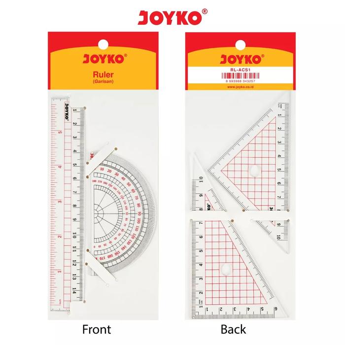 Gambar Joyko Ruler Set / 1 Set Penggaris Busur / Garisan Joyko / Alat Ukur - 1 Set RL-ACS1 dari mmmartgrosir undefined Tokopedia