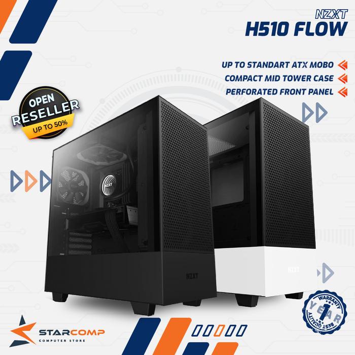 Gambar NZXT H510 Flow Airflow Mesh Compact Mid tower Case PC H 510 dari Starcomp Origin undefined Tokopedia