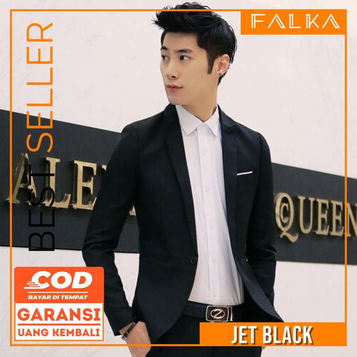 Gambar Jas Pria Formal Slimfit Blazer Pria Casual Slim Fit - Hitam, L dari Falka Fashion Store undefined Tokopedia