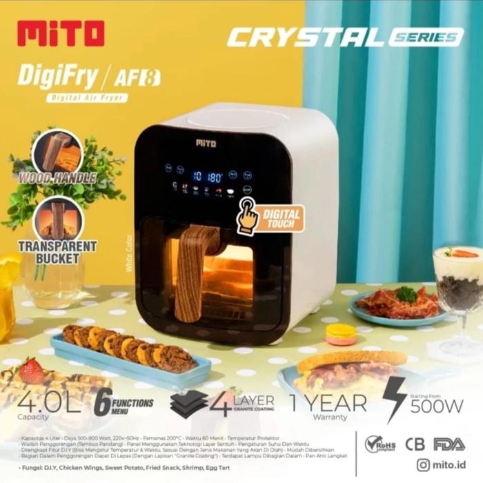 Gambar mito air fryer af8 crystal - Putih dari MITOCHIBA SHOP undefined Tokopedia