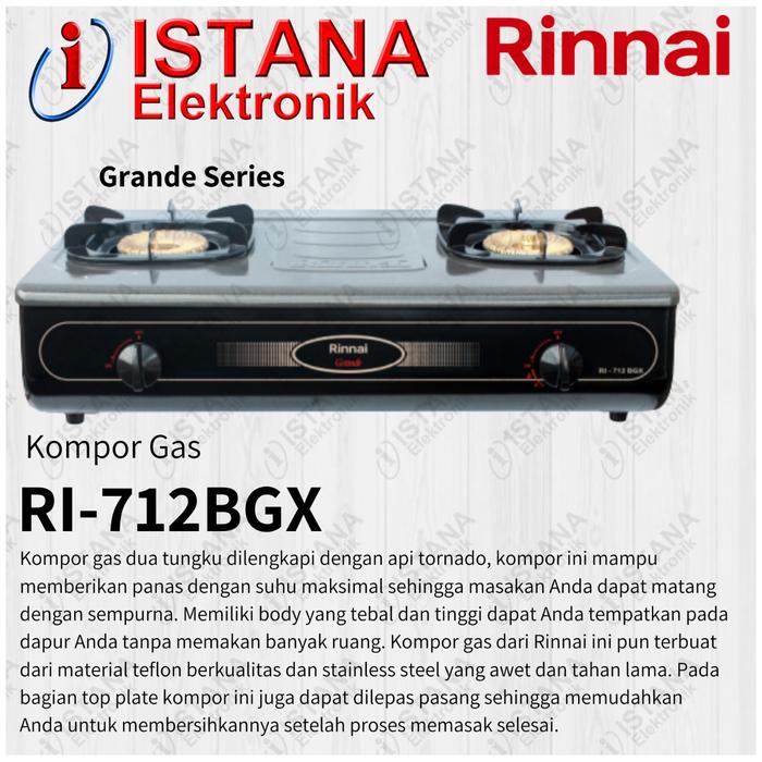 Gambar RI712BGX KOMPOR RINNAI 2 MATA GARANSI RESMI dari ISTANA ELEKTRONIK PALEMBANG undefined Tokopedia