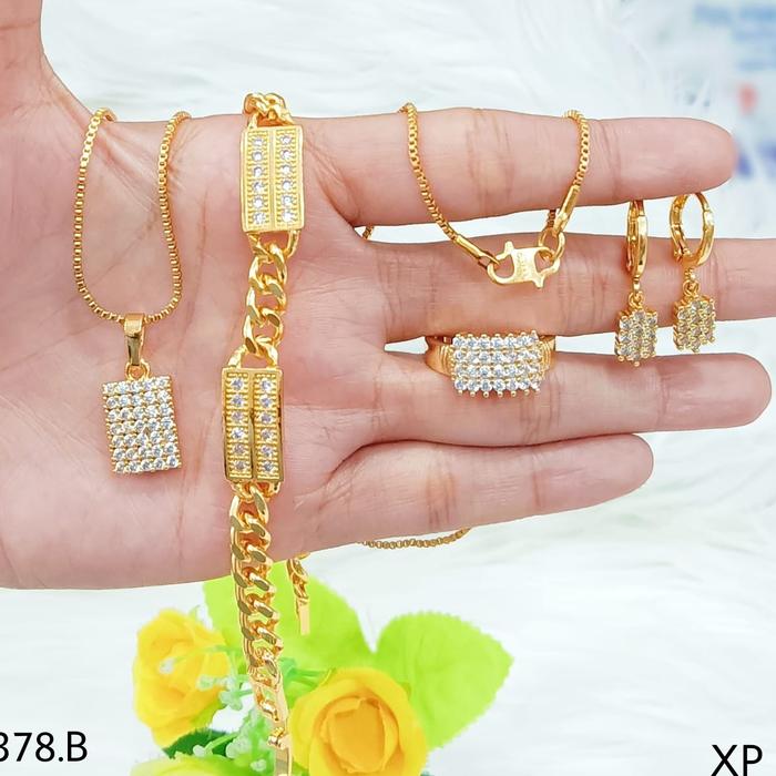 Gambar PL4020 set dewasa lengkap perhiasan titanium anti karat dari JC 77 undefined Tokopedia