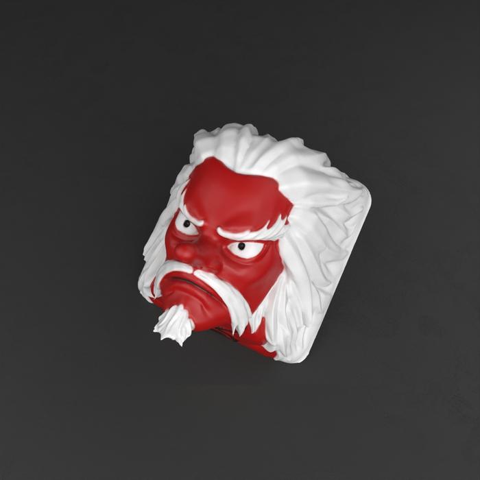 Gambar Artisan Keycap - Tengu - mechanical keyboard - White red dari KeyCrafts Artisan undefined Tokopedia