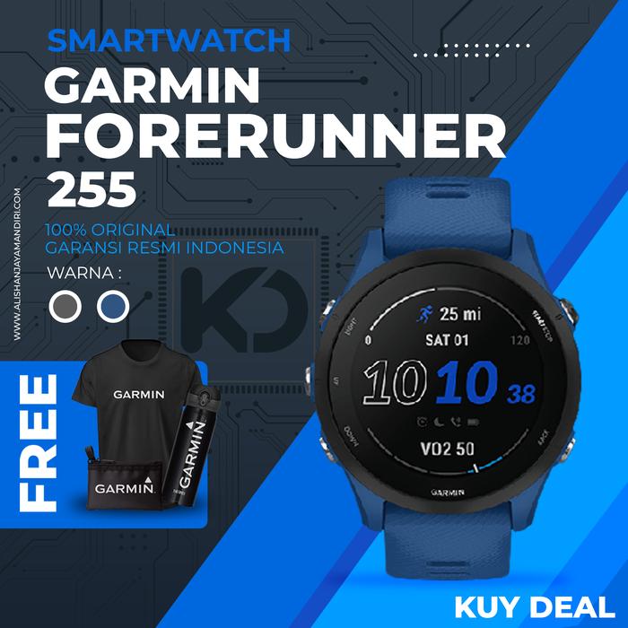 Gambar GARMIN FORERUNNER 255 ORIGINAL GARANSI RESMI TAM 2 Tahun - TIDAL BLUE dari Kuy Deal undefined Tokopedia