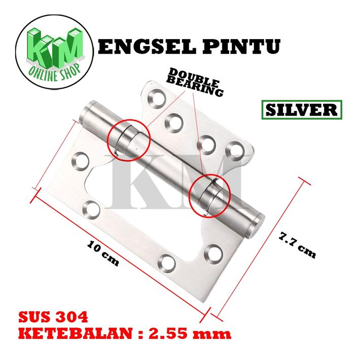 Gambar Engsel Pintu 4inch / Engsel Jendela Kupu-kupu tanpa coak - Silver dari KM Onlinshop undefined Tokopedia
