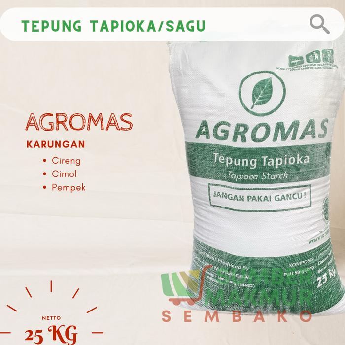 Gambar Tepung Tapioka Cap Agromas Karung 25kg - Gojek/Grab dari SumberMakmurSembako undefined Tokopedia