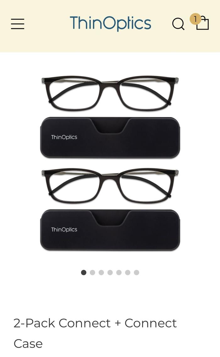 Gambar Thinoptics 2 pack connect + connect case kacamata baca tipis usa - Hitam, +1 dari Primrose-rv undefined Tokopedia
