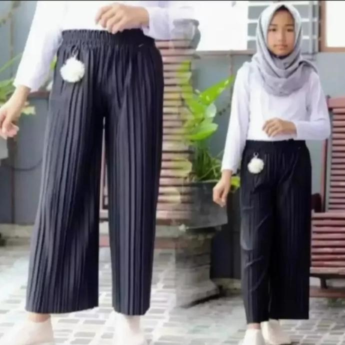 Gambar ( PROMO SPECIAL ) celana kulot plisket anak perempuan panjang 4~12 thn - Hitam, L dari arjunaberkahshop16 undefined Tokopedia