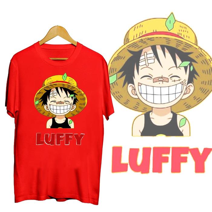 Gambar KAOS ANIME DISTRO / LUTFFY ANIME DAUN / A3 - Merah, L dari Distro-Boy undefined Tokopedia