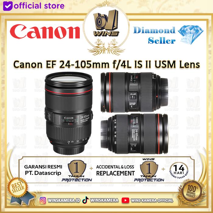 Gambar Lensa Canon EF 24-105mm F/4L IS II USM Garansi Resmi PT. Datascrip dari WINS OFFICIAL STORE undefined Tokopedia