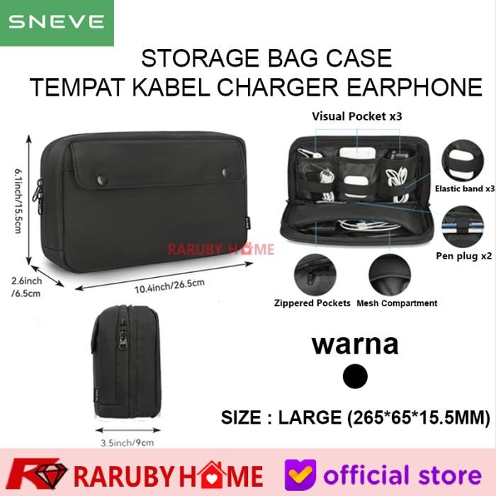 Gambar SNEVE Extra Storage Bag Travel Pouch Tas HP Charger Travel Organizer - BLACK dari RARUBY HOME OFFICIAL undefined Tokopedia