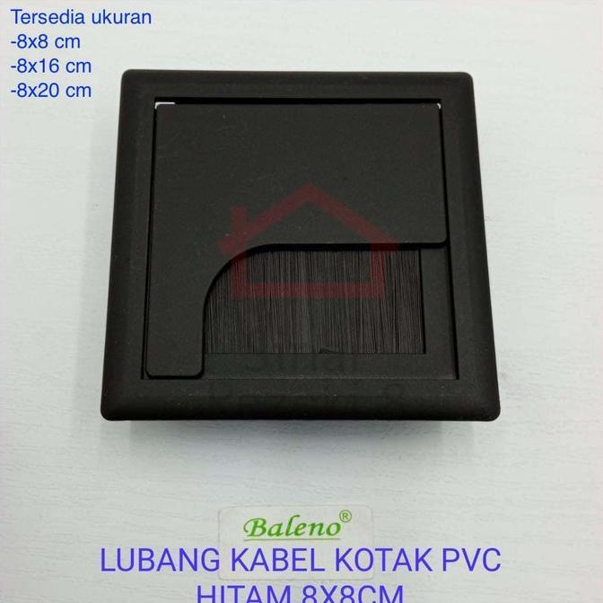 Gambar Tutup Lubang Kabel Kotak 8 x 8 BLACK Meja Kantor Cable Hole Grommet - - Hitam dari KRIBOKMART undefined Tokopedia