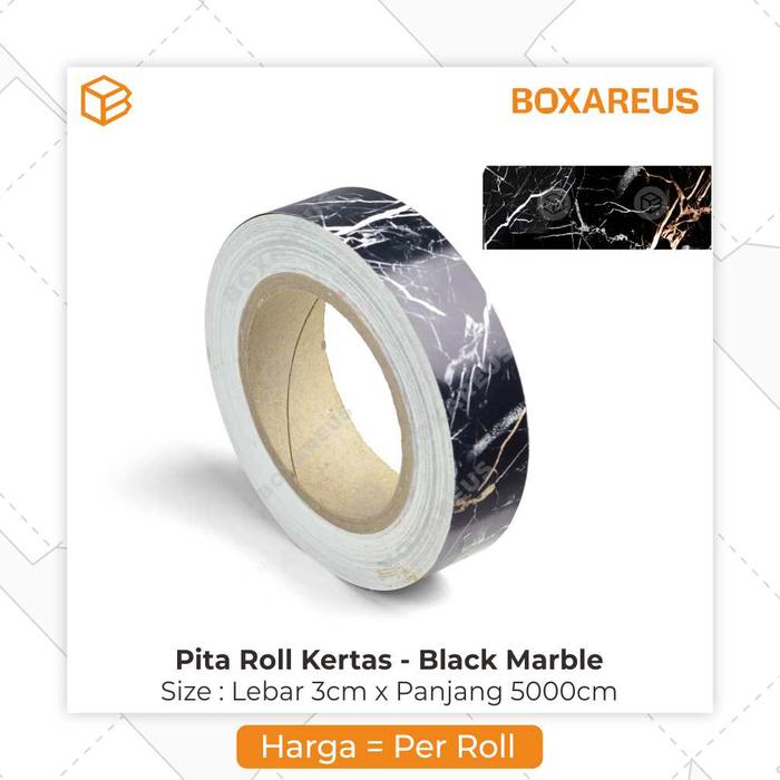 Gambar Pita Kertas - Dekor Hampers Aksesoris Natal Imlek Lebaran Idul Fitri - 3cm BlackMarble dari Box Are Us undefined Tokopedia