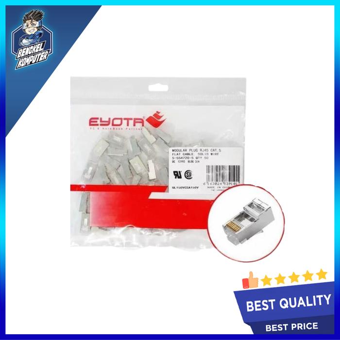 Gambar EYOTA MODULAR FLUG RJ45 CAT 5 BESI isi 50 dari bengkelkomputerptk undefined Tokopedia