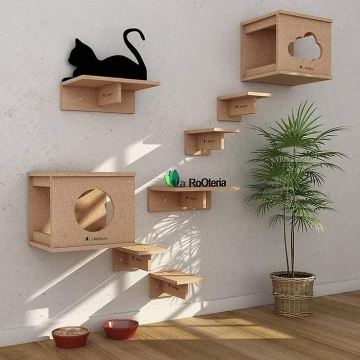 Gambar Cat Playground , Rumah Kucing dinding Set - Kayu Jumbo Wrna dari Obarera undefined Tokopedia