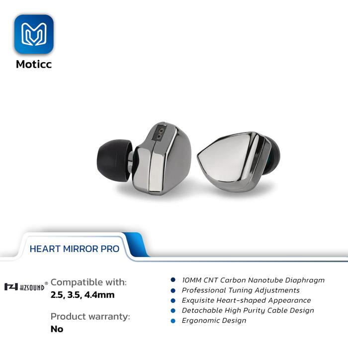 Gambar HZSOUND Heart Mirror Pro 10mm CNT Diaphragm In Ear Monitor Earphone - Hitam dari Moticc undefined Tokopedia