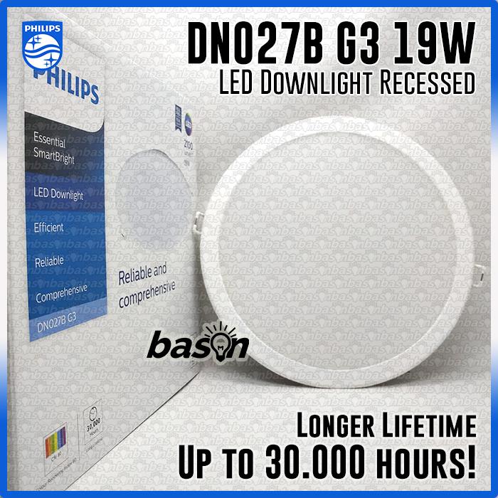 Gambar PHILIPS DN027B G3 19W LED20 D200 - LED Downlight Recessed Long Life - Putih 6500K dari Bason undefined Tokopedia