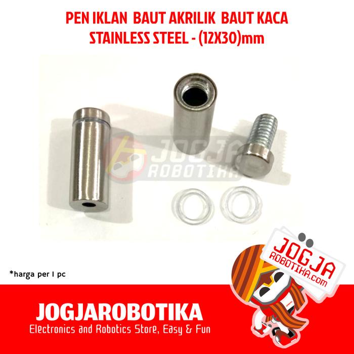 Gambar PEN IKLAN BAUT AKRILIK ACRYLIC BAUT KACA STAINLESS - PILIH UKURAN - 12x30MM dari Jogjarobotika undefined Tokopedia