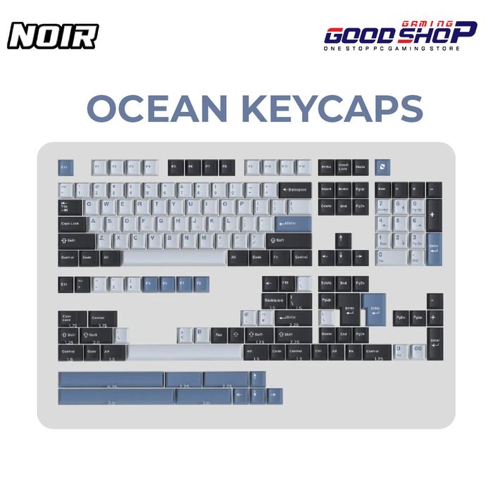 Gambar Noir Gaming Keycaps - PBT Doubleshot Cherry Profile Keycap Set - Ocean Keycaps dari GOODGAMINGSHOP undefined Tokopedia