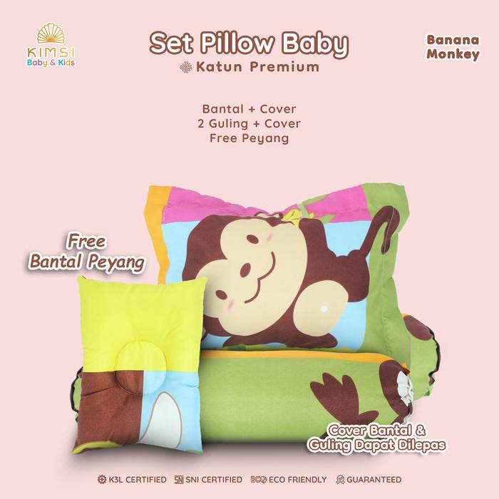 Gambar Bantal set guling bayi silikon/bulu angsa not dakron Kimsi Baby & Kids - banana monkey, silicone dari Kimsi Baby & Kids undefined Tokopedia