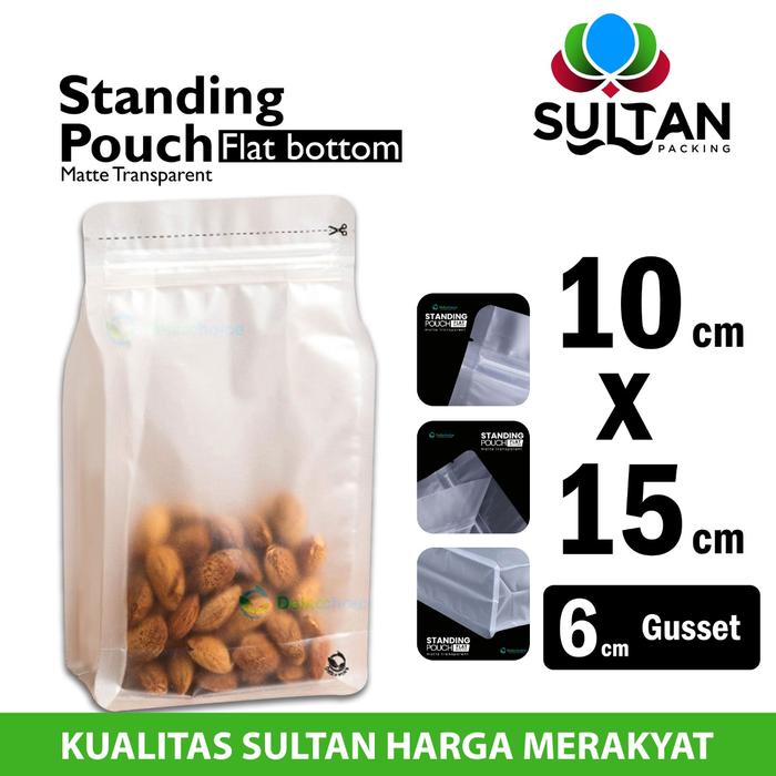 Gambar Standing Pouch VARIANT FLAT BOTTOM Plastik Klip Makanan DELKOCHOICE - FBMatteDof10x15 dari Sultan Packing undefined Tokopedia