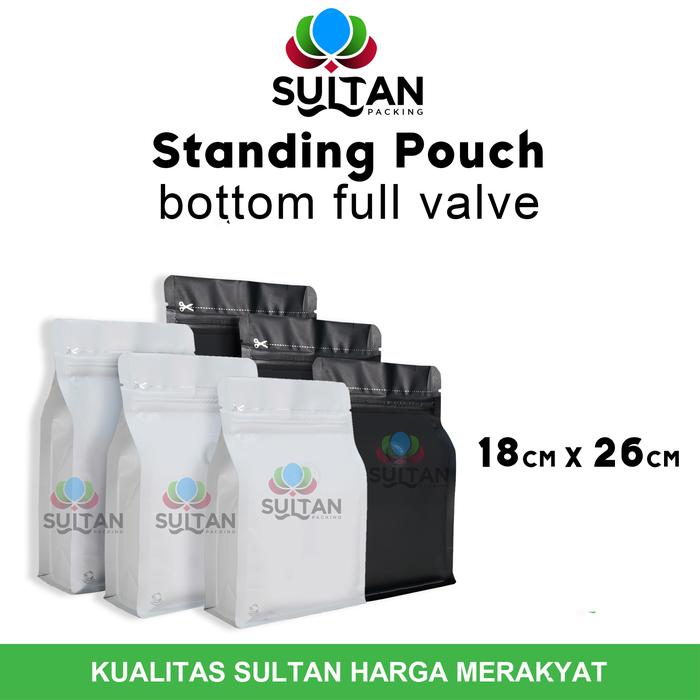 Gambar Standing Pouch VARIANT FLAT BOTTOM Plastik Klip Makanan DELKOCHOICE - FB B/W Valve18 dari Sultan Packing undefined Tokopedia