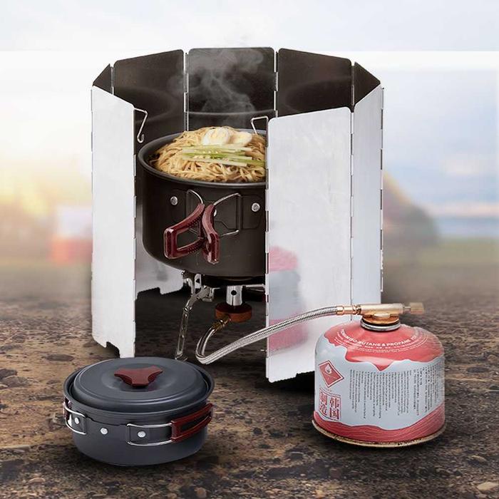 Gambar Paket Cooking Set DS 308 plus Kompor Camping Ultralight Portable - Windshield dari Gudangolahragaku undefined Tokopedia