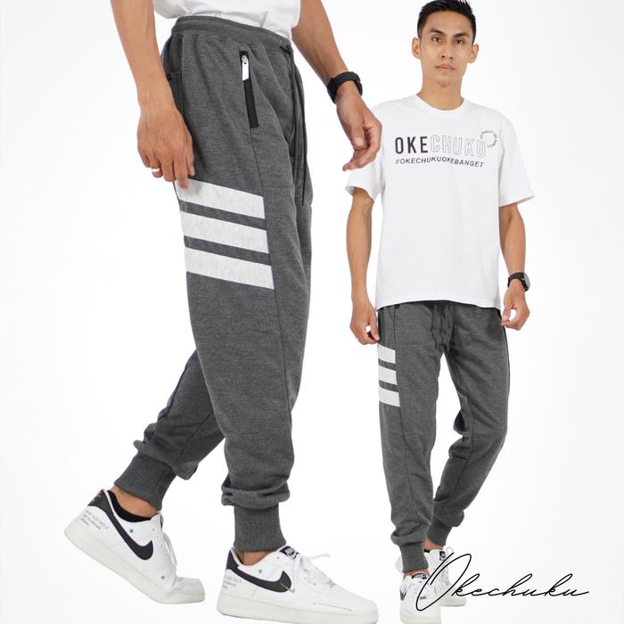 Gambar RYAN Okechuku Celana Joger Pria Kantong Seleting Fashion Pria - Abu tua dari Okechuku undefined Tokopedia