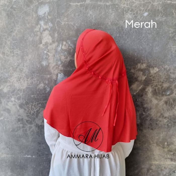 Gambar jilbab anak sekolah pita SD SMP SMA ukuran M/L/XL - merah cabe, M dari ammara olshop undefined Tokopedia