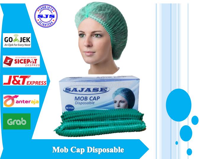 Gambar Mob cap Sajase Hairnet Hair cap Disposable Nurse Cap Medis Harga Per Box isi 50 Pcs - Hijau dari SJS Supplier undefined Tokopedia