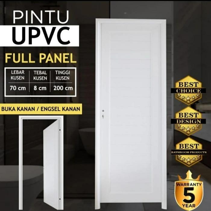 Gambar pintu upvc full panel pintu kamar mandi 80*200 cm/pintu kamar mandi - buka kanan dari Toko-BM_NEW undefined Tokopedia