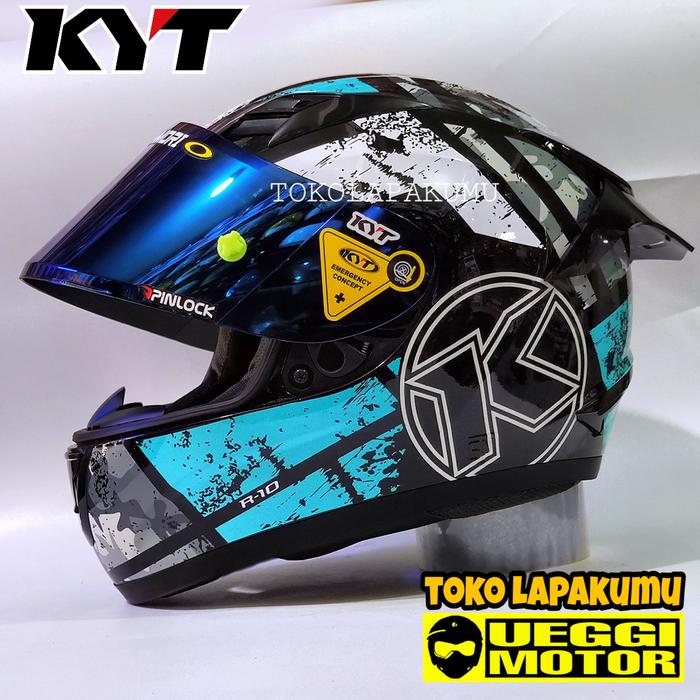 Jual KYT R10 SERI PAKET GANTENG seri3 blue standar, XL Kota