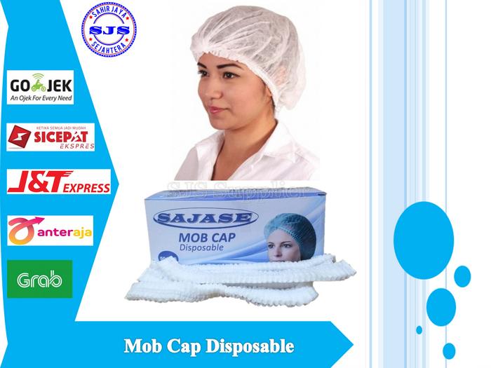 Gambar Mob cap Sajase Hairnet Hair cap Disposable Nurse Cap Medis harga per box isi 50 Pcs - Putih dari CV Sahir Jaya Sejahtera undefined Tokopedia